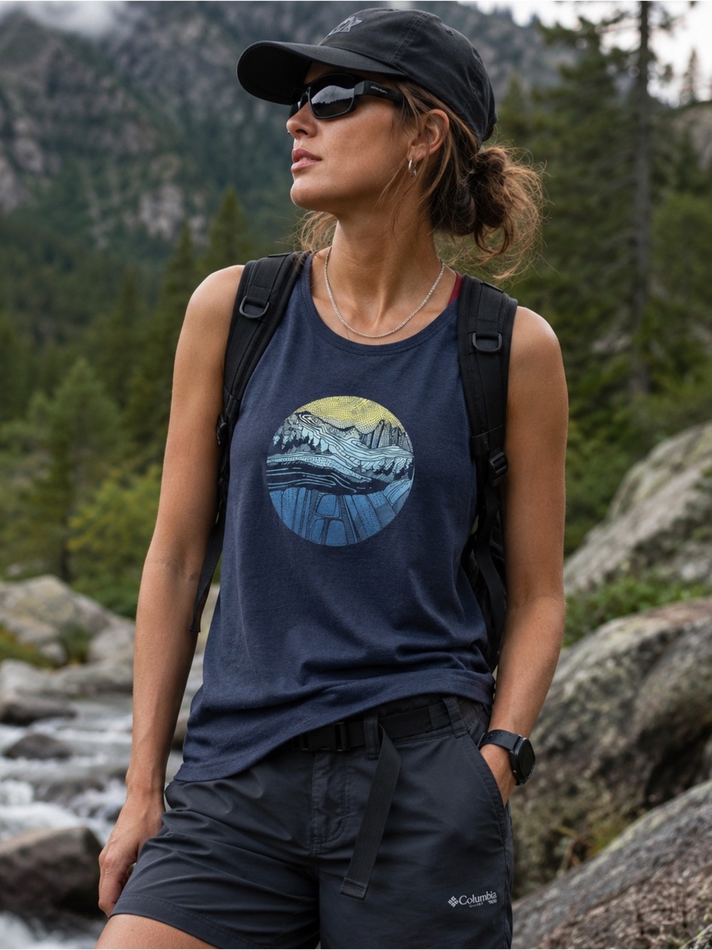 Columbia Mountain Graphic Tank Top | Women’s Small | Outdoor Hiking Gorpcore